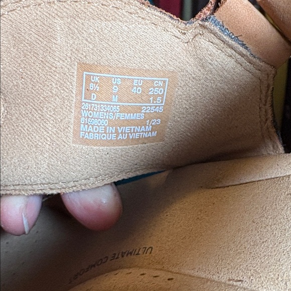 Clarks Giselle Beach Tan Nubuck Leather Cork Wedge Slingback Sandals - Picture 7 of 7